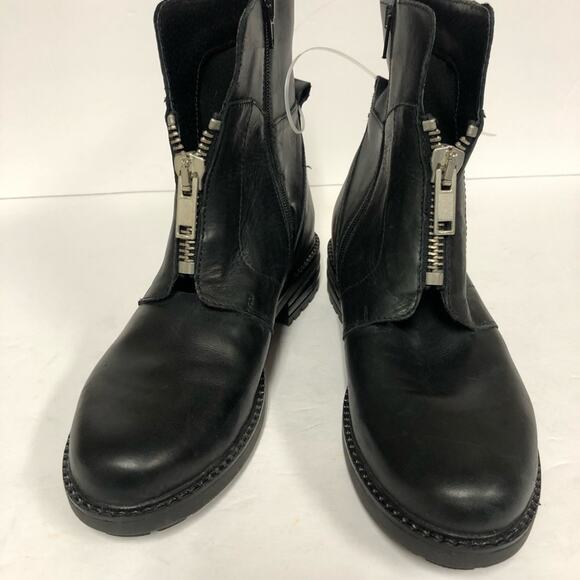 Chelsea Crew black zipper combat ankle boots - Picture 2 of 10